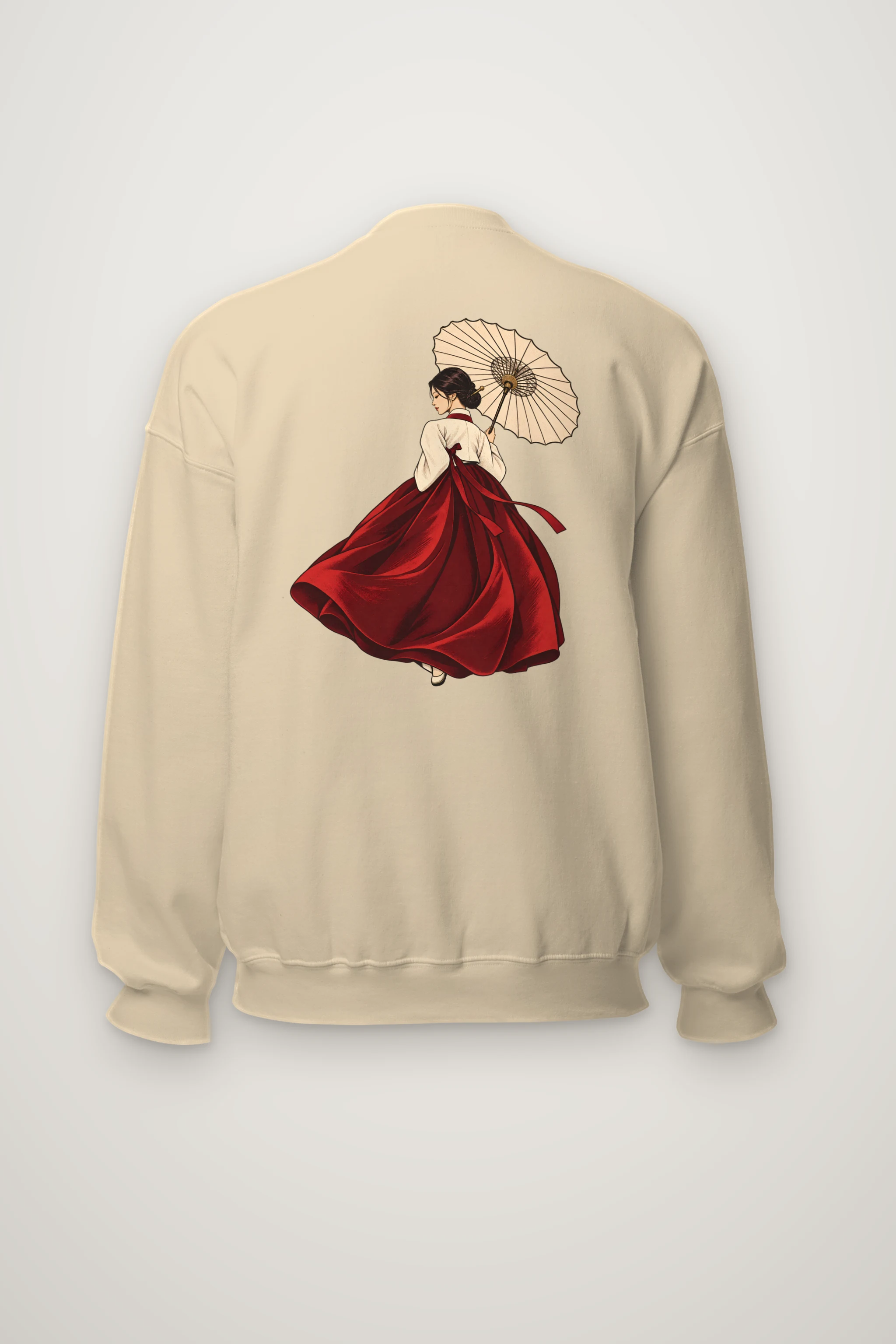 "Crimson Hanbok Moon" Heavy Blend Unisex Crewneck Sweatshirt