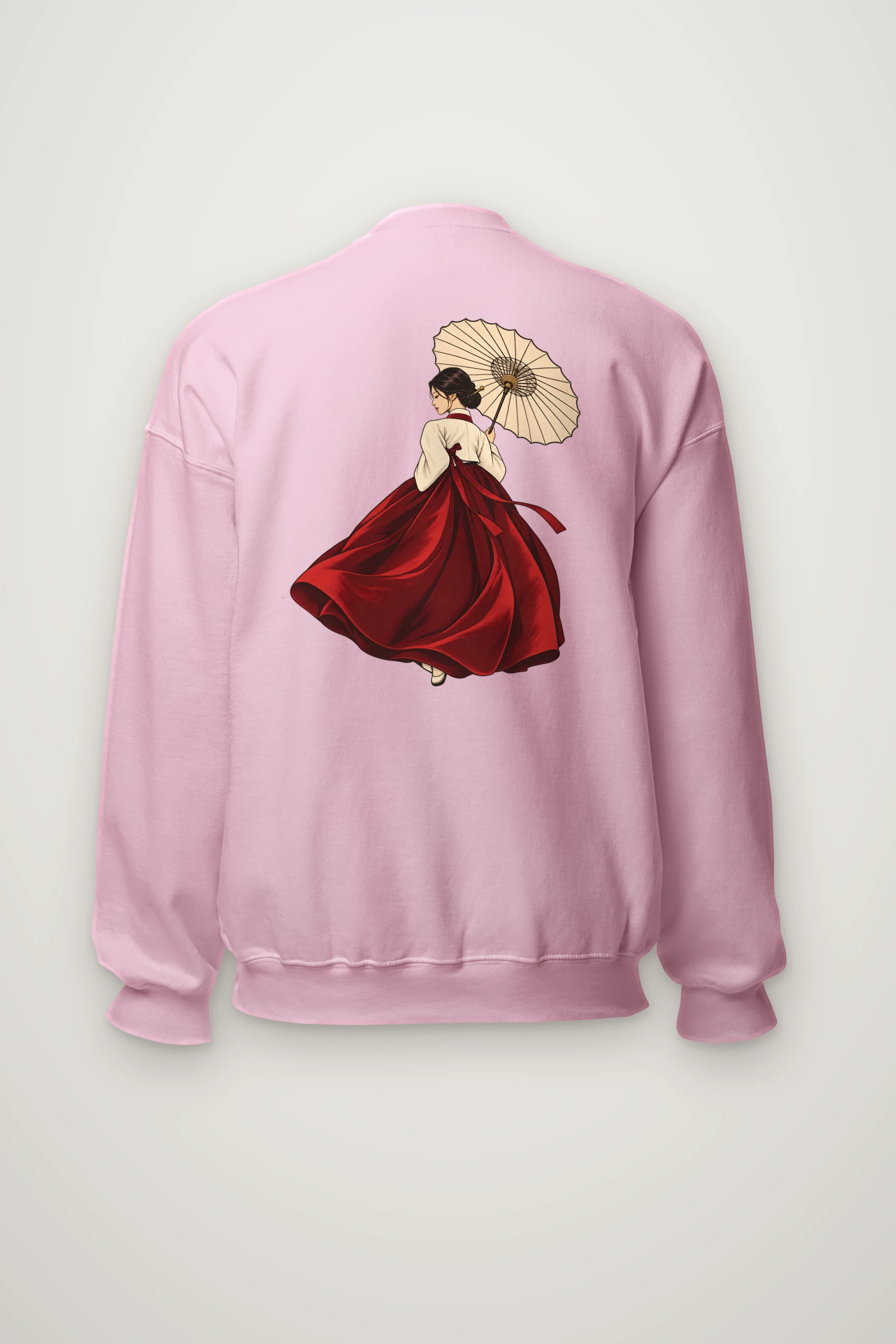 "Crimson Hanbok Moon" Heavy Blend Unisex Crewneck Sweatshirt
