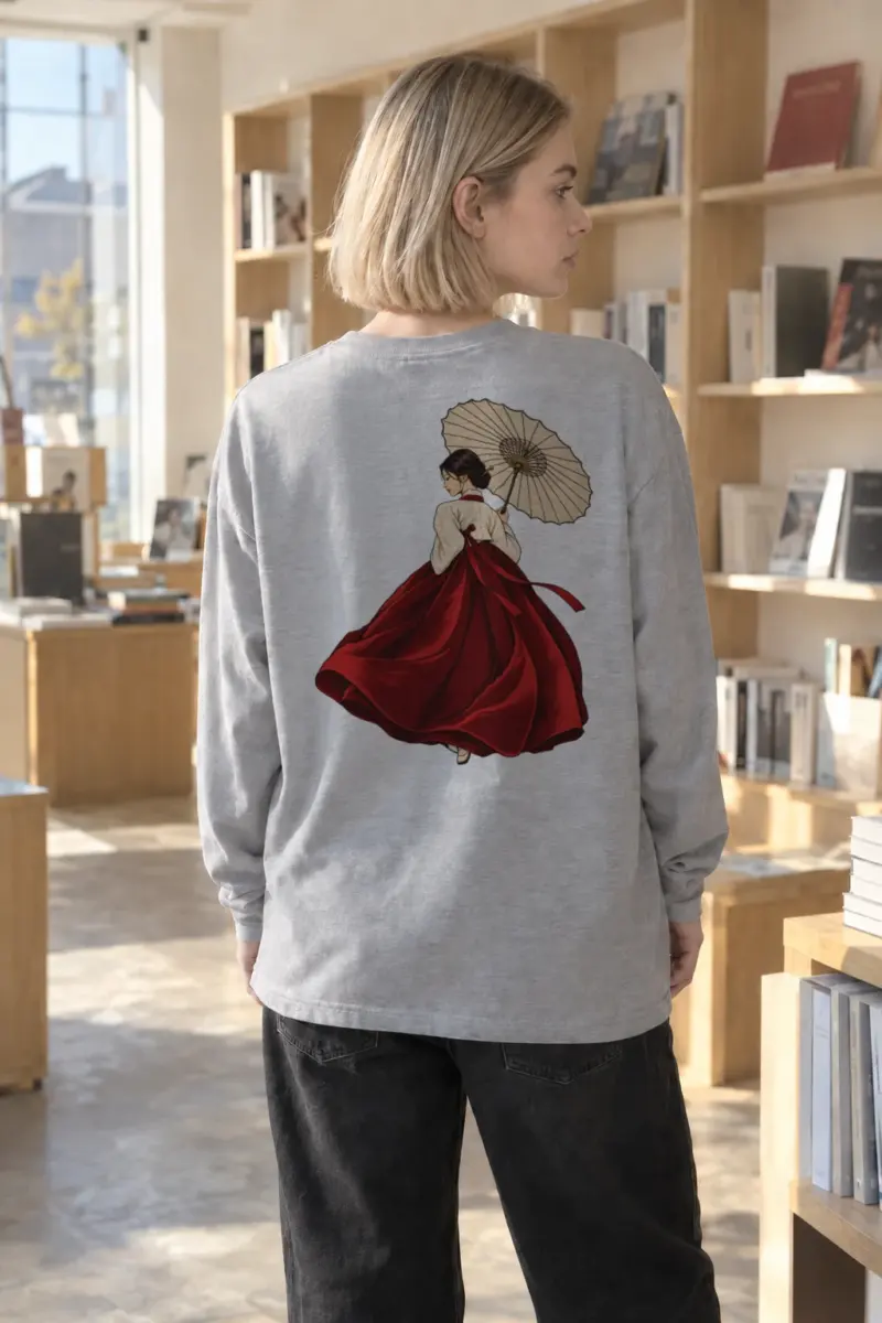"Crimson Hanbok" Unisex Longsleeve T-shirt | Gildan 2400