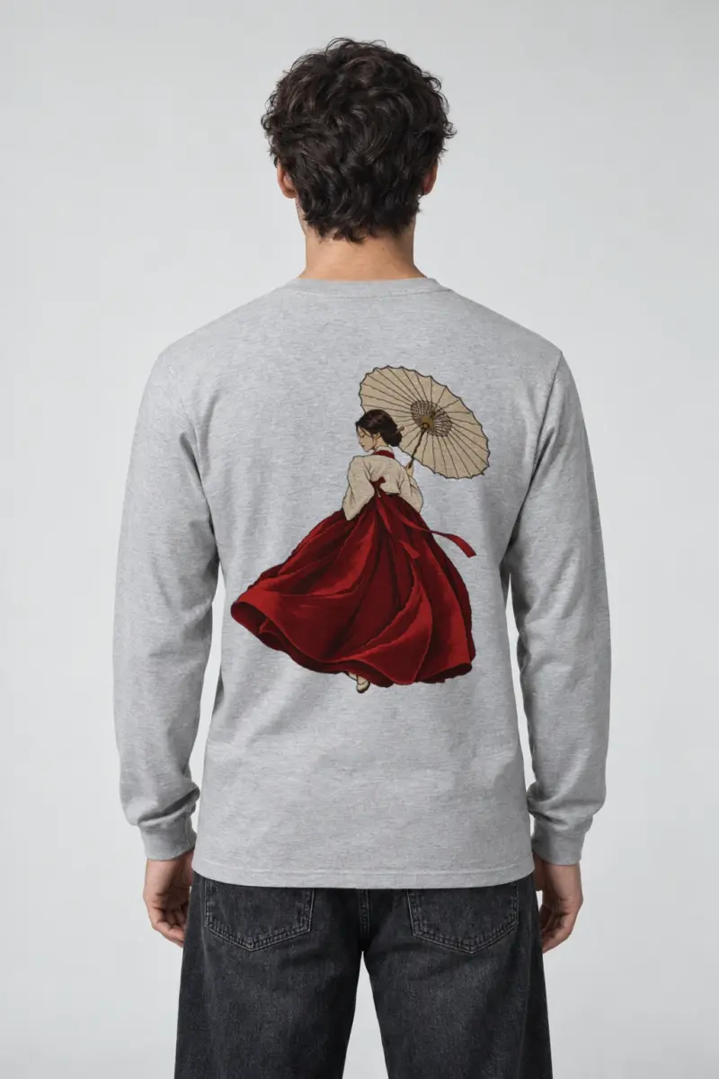 "Crimson Hanbok" Unisex Longsleeve T-shirt | Gildan 2400