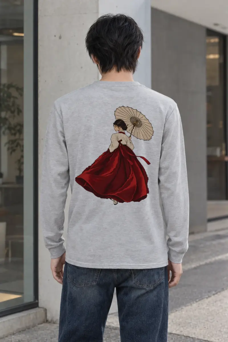 "Crimson Hanbok" Unisex Longsleeve T-shirt | Gildan 2400