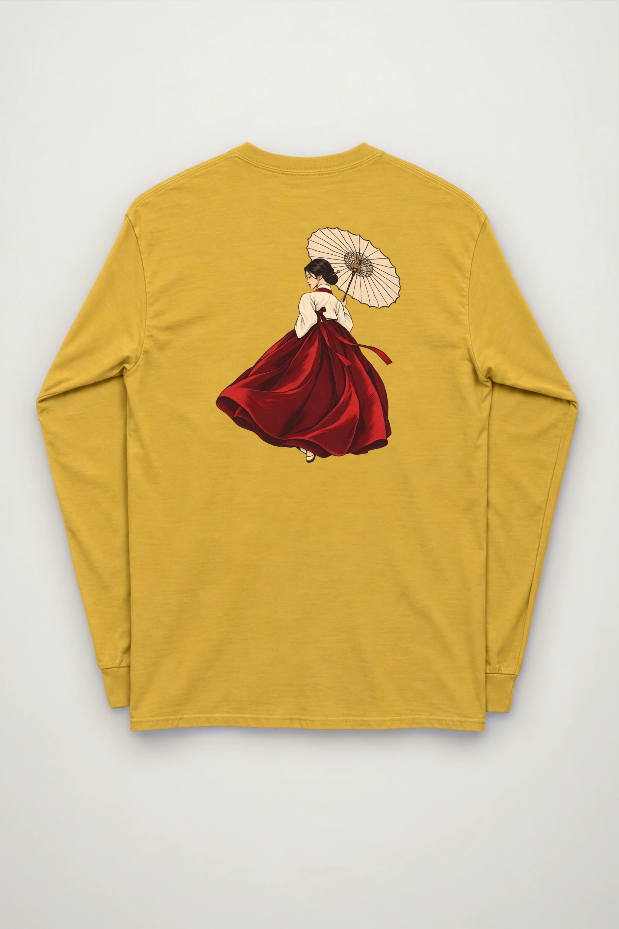 "Crimson Hanbok" Unisex Longsleeve T-shirt