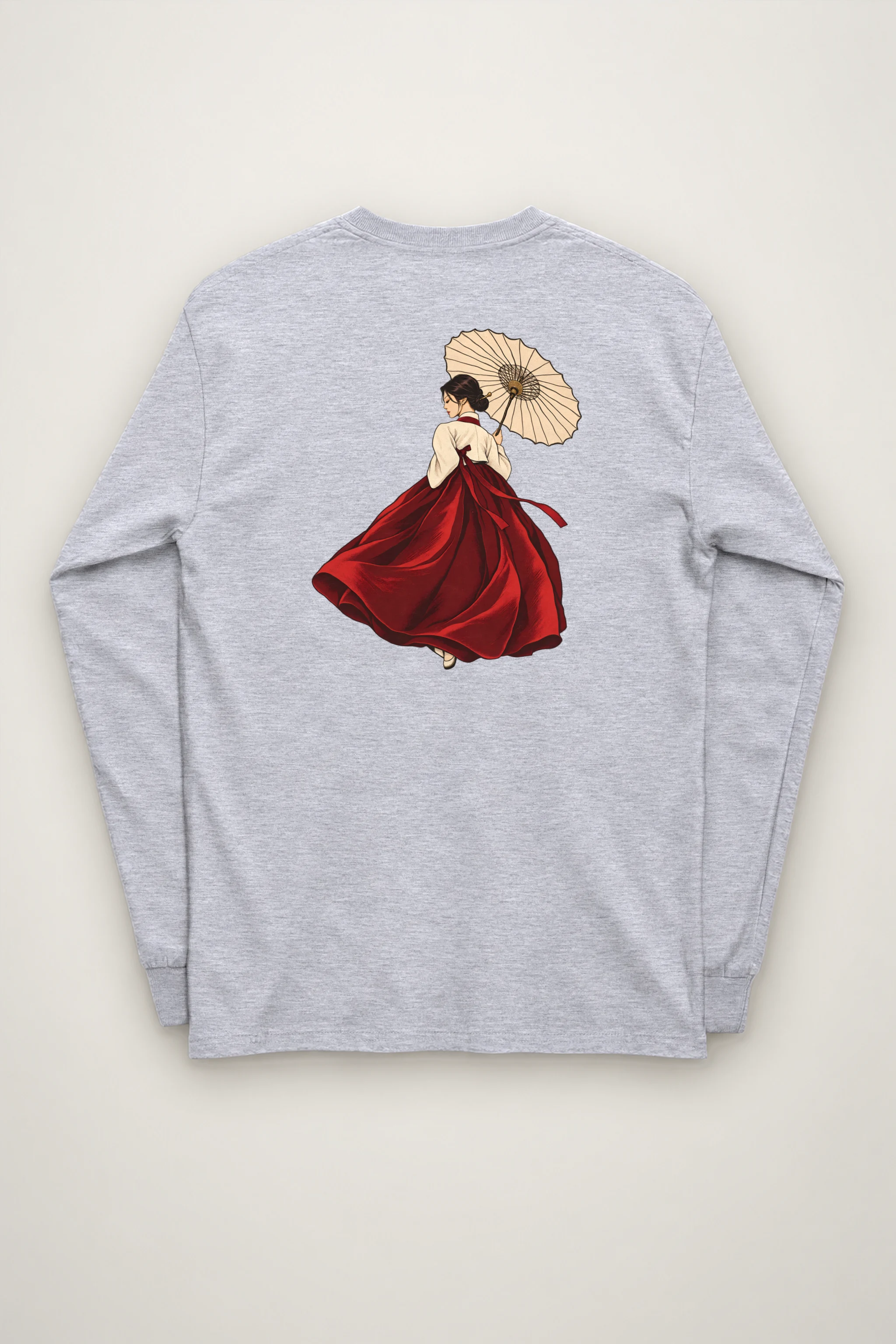"Crimson Hanbok" Unisex Longsleeve T-shirt