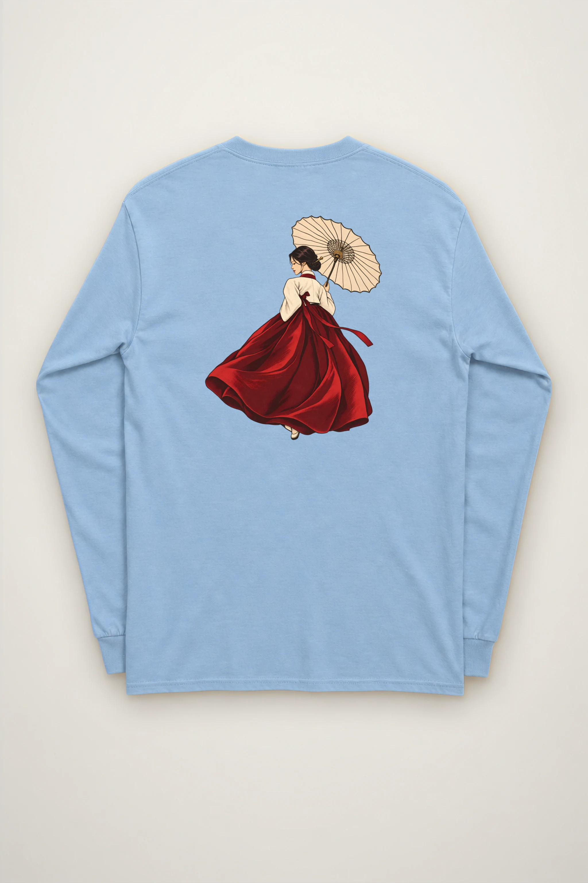 "Crimson Hanbok" Unisex Longsleeve T-shirt
