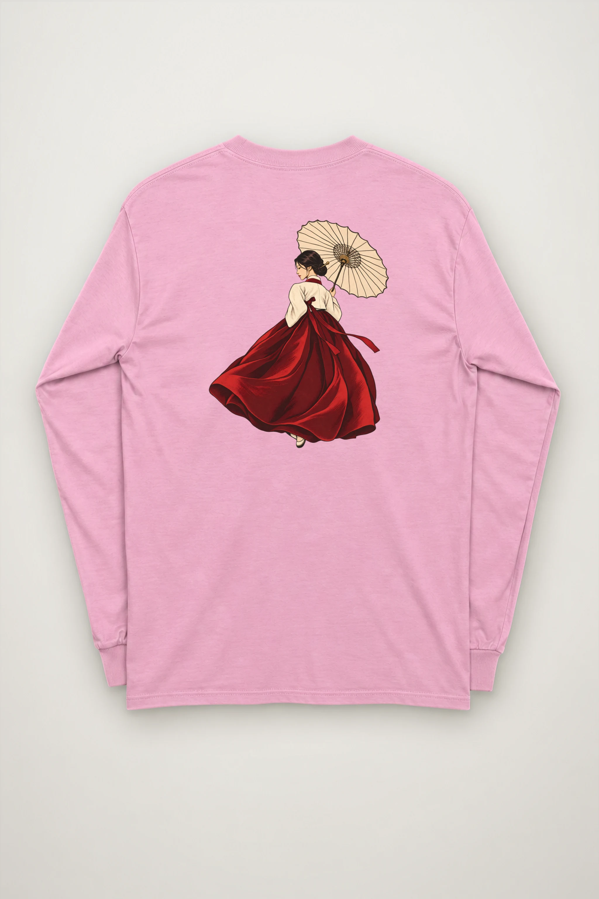 "Crimson Hanbok" Unisex Longsleeve T-shirt