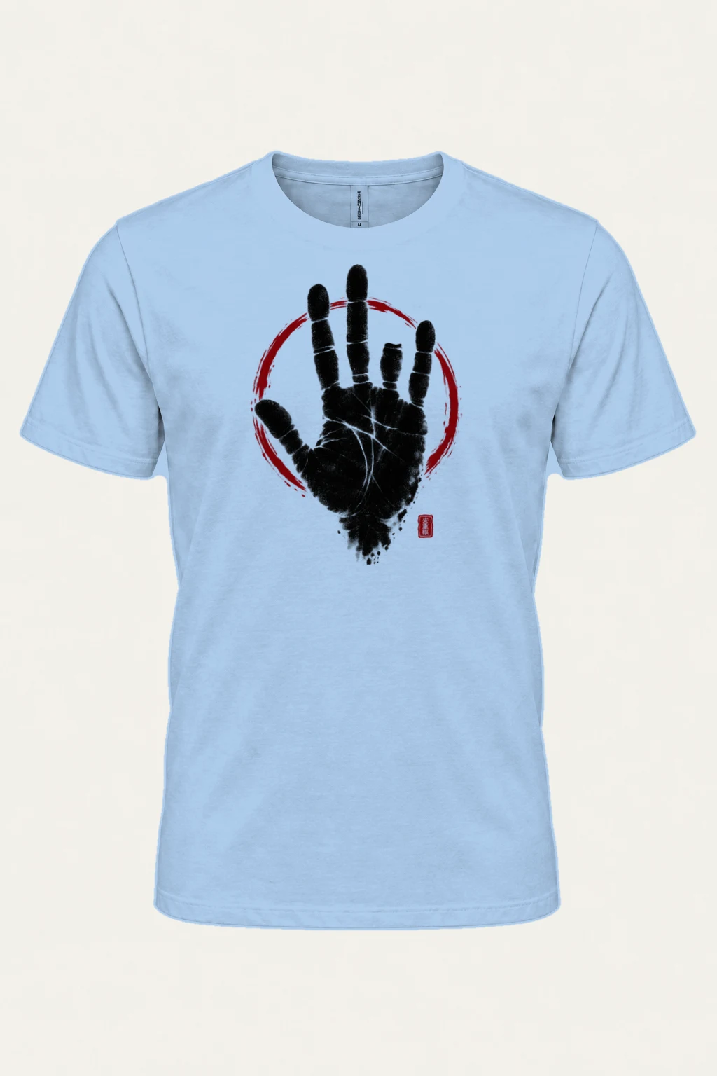 "Crimson Handprint Circle" Heavyweight Unisex Crewneck T-shirt | Gildan 5000