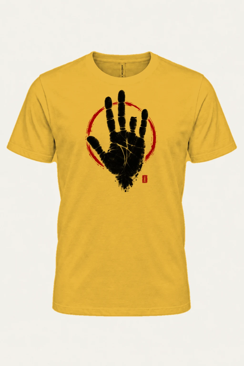 "Crimson Handprint Circle" Heavyweight Unisex Crewneck T-shirt | Gildan 5000
