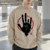 "Crimson Handprint Circle" Unisex Longsleeve T-shirt | Gildan 2400