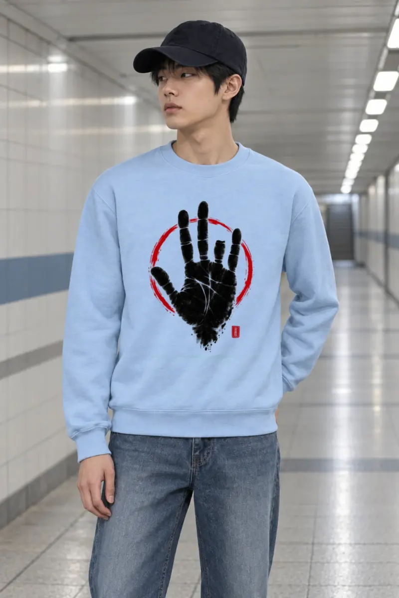 "Crimson Handprint" Heavy Blend Unisex Crewneck Sweatshirt