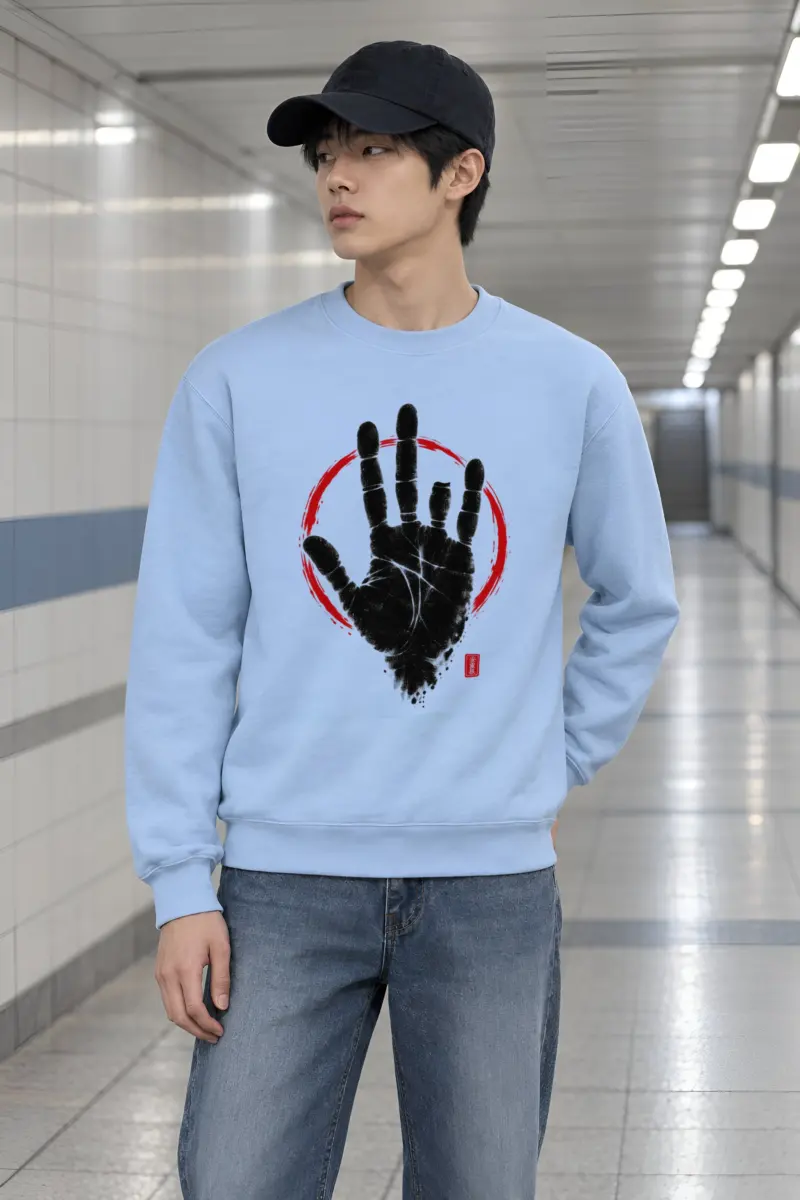 "Crimson Handprint" Heavy Blend Unisex Crewneck Sweatshirt