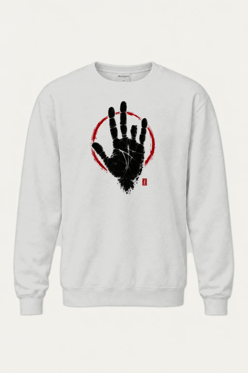 "Crimson Handprint" Heavy Blend Unisex Crewneck Sweatshirt | Gildan 18000