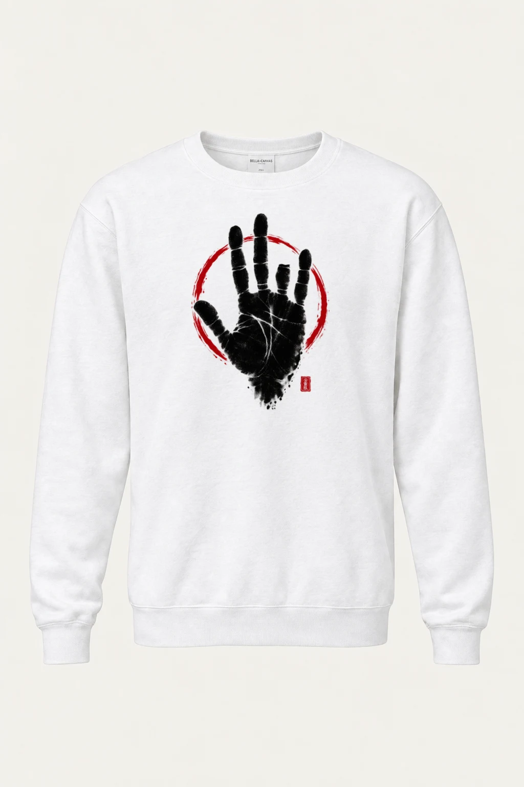 "Crimson Handprint" Heavy Blend Unisex Crewneck Sweatshirt | Gildan 18000