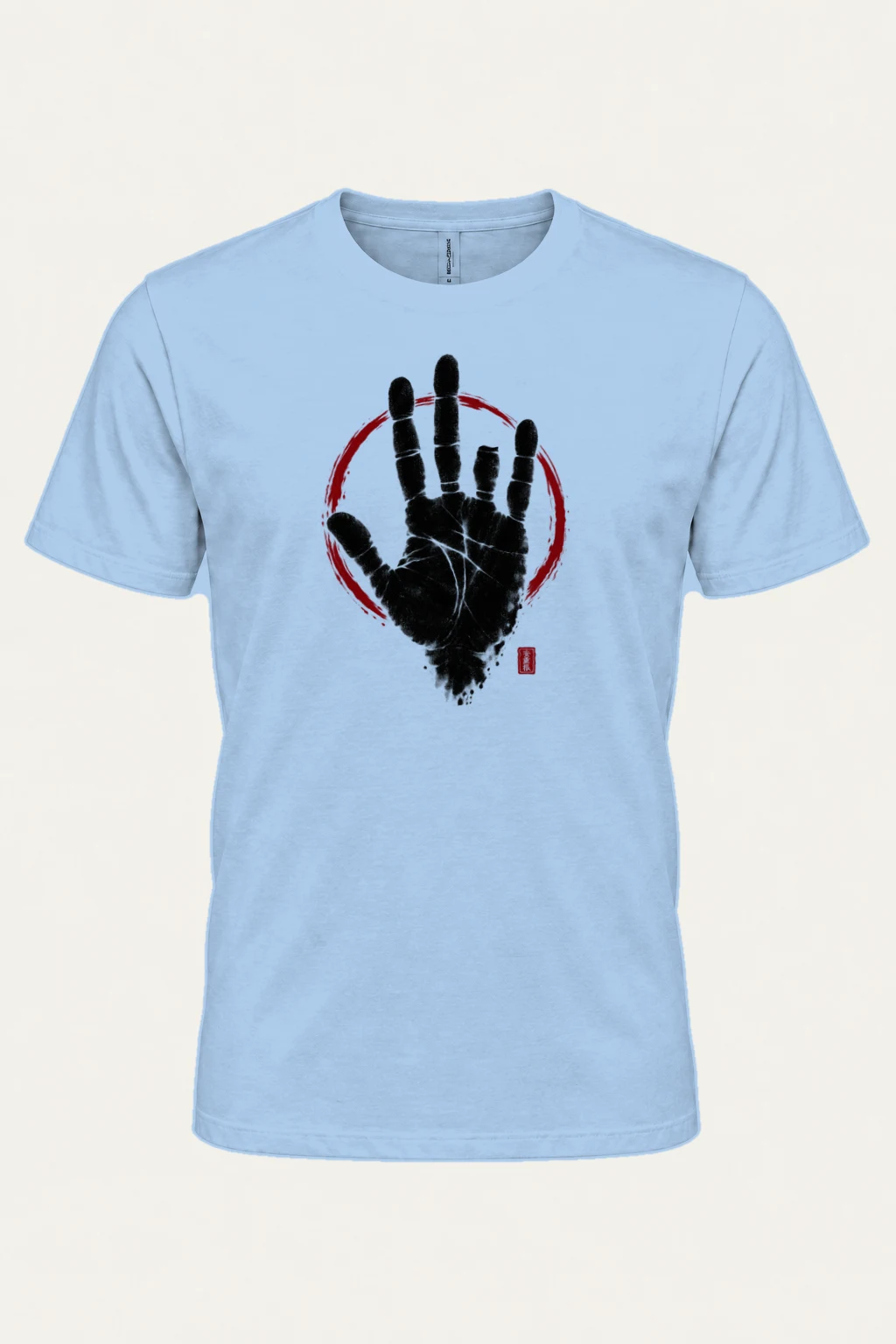 "Crimson Handprint" Heavyweight Unisex Crewneck T-shirt | Gildan 5000