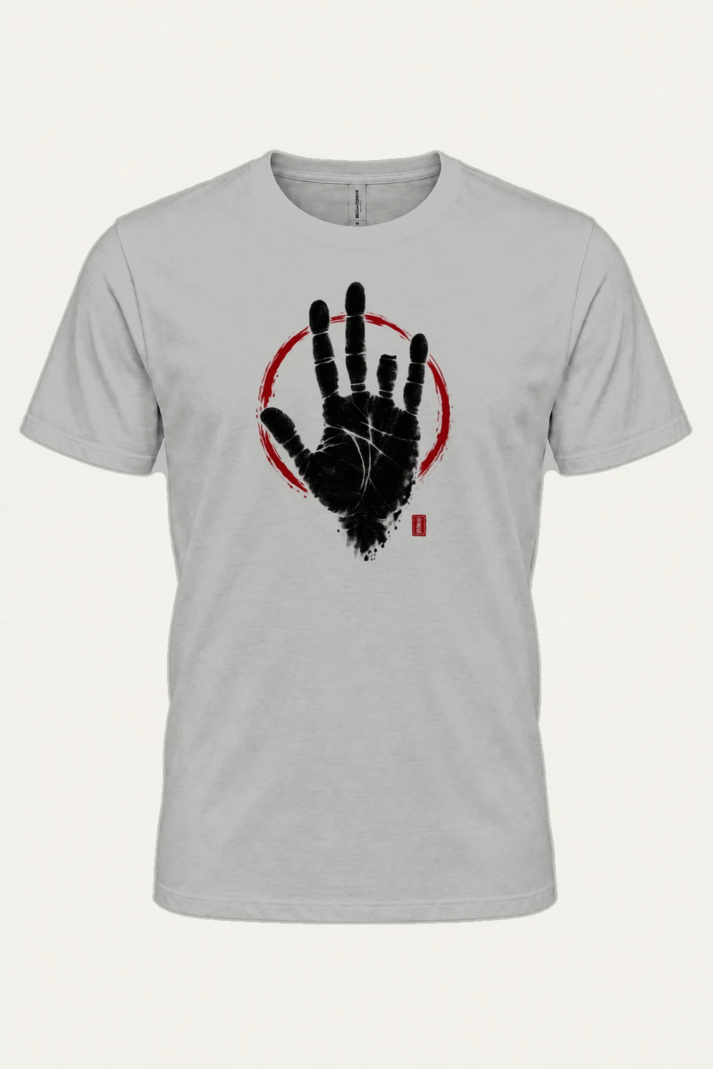 "Crimson Handprint" Heavyweight Unisex Crewneck T-shirt | Gildan 5000