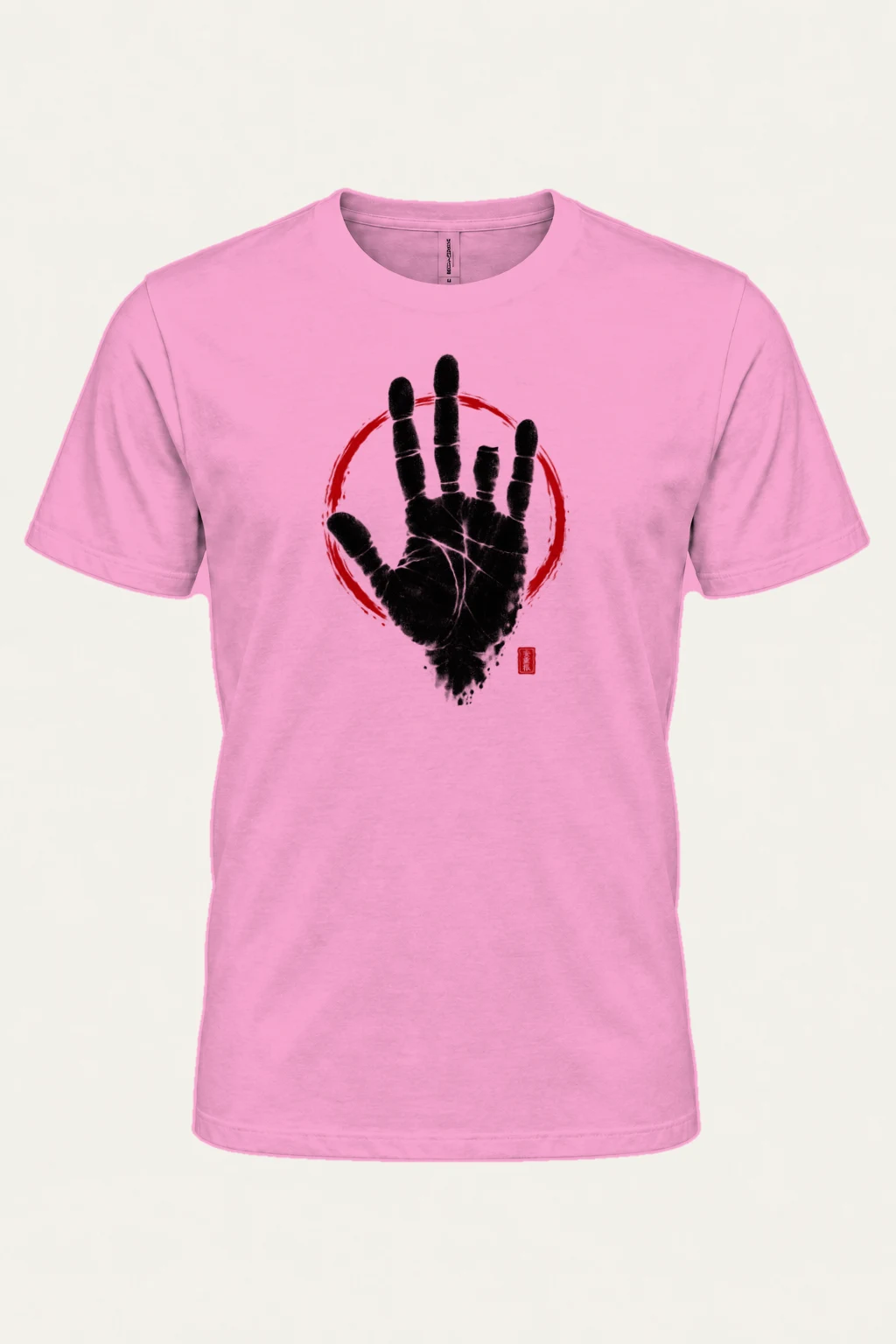 "Crimson Handprint" Heavyweight Unisex Crewneck T-shirt | Gildan 5000