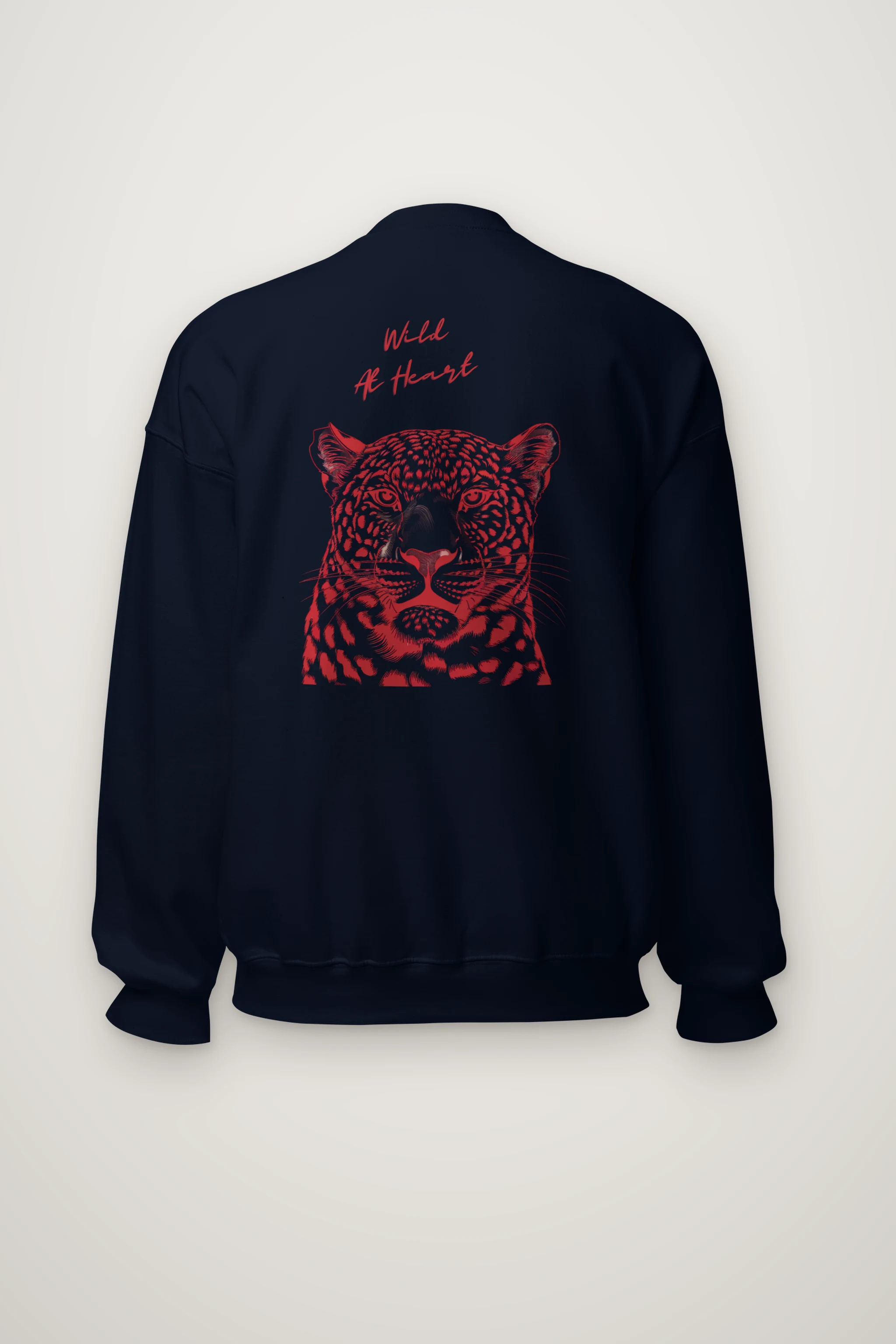 "Crimson Leopard Gaze" Heavy Blend Unisex Crewneck Sweatshirt