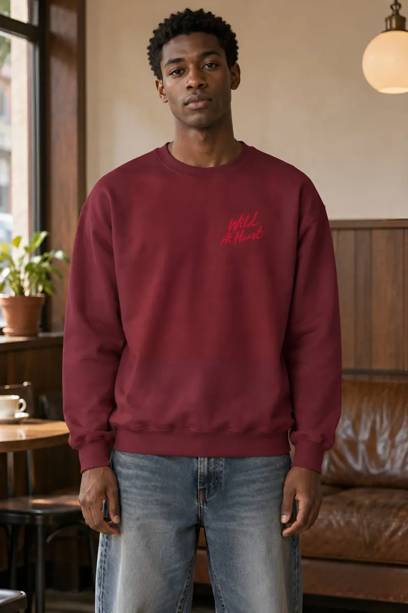 "Crimson Leopard Gaze" Heavy Blend Unisex Crewneck Sweatshirt
