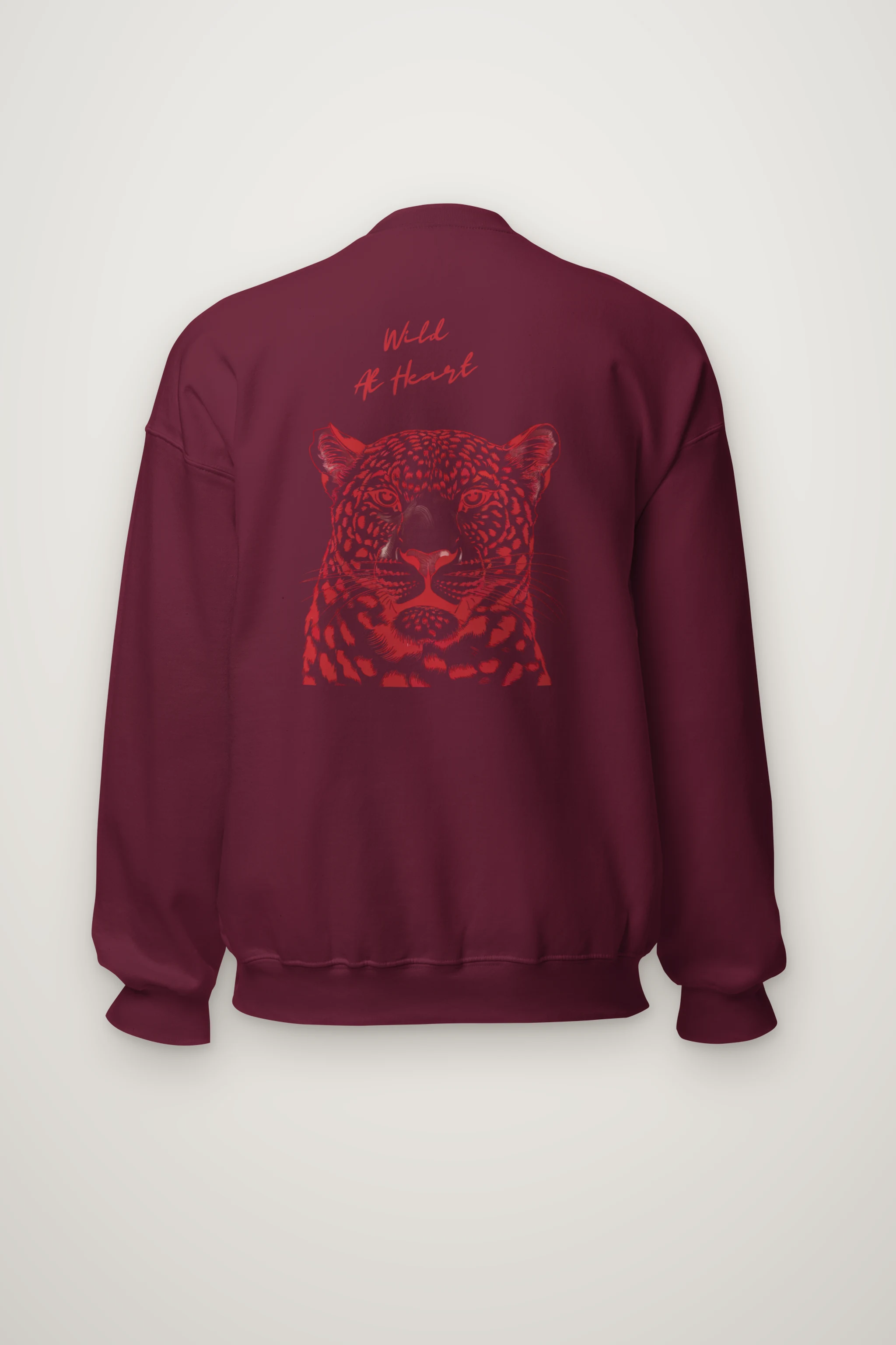"Crimson Leopard Gaze" Heavy Blend Unisex Crewneck Sweatshirt