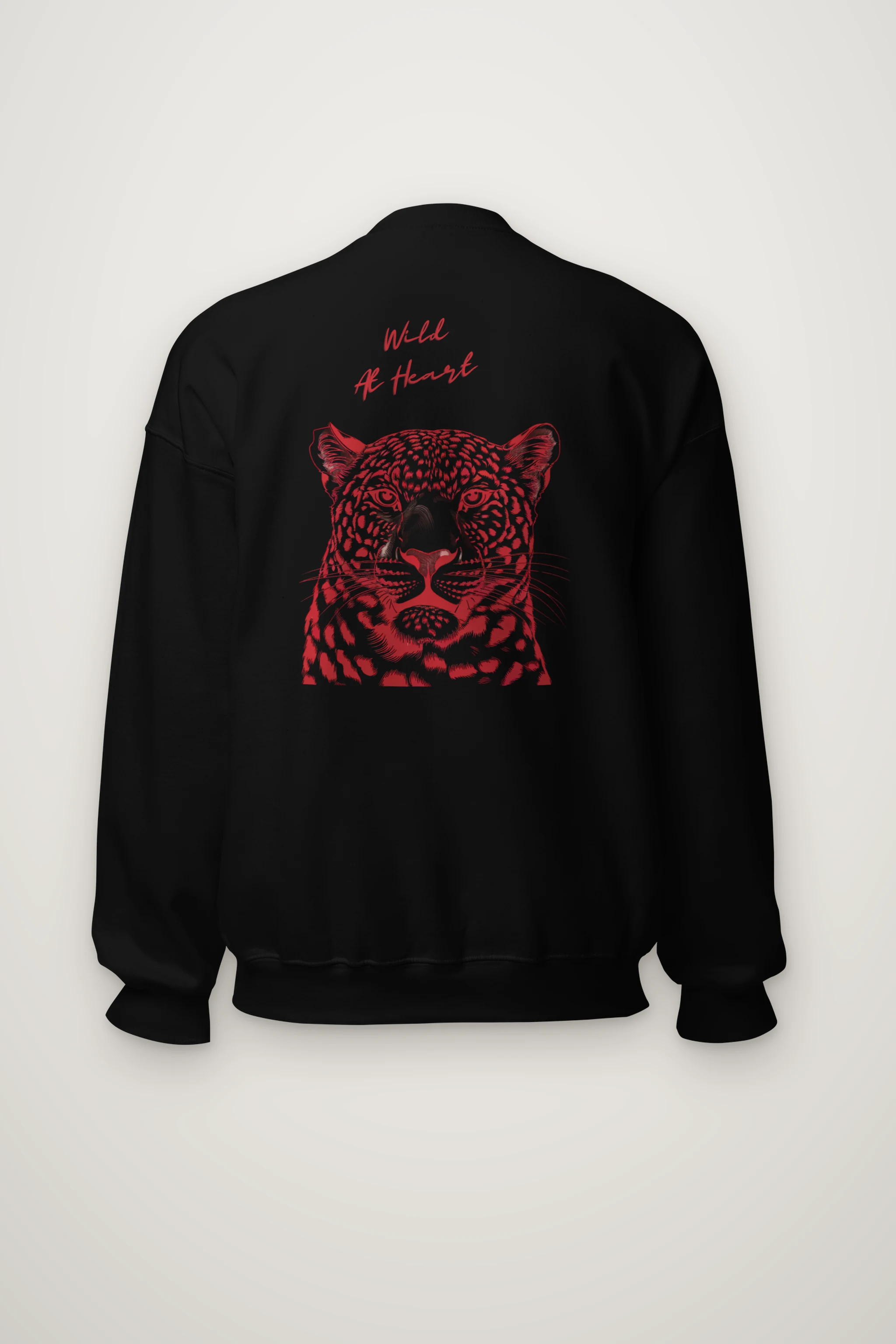 "Crimson Leopard Gaze" Heavy Blend Unisex Crewneck Sweatshirt