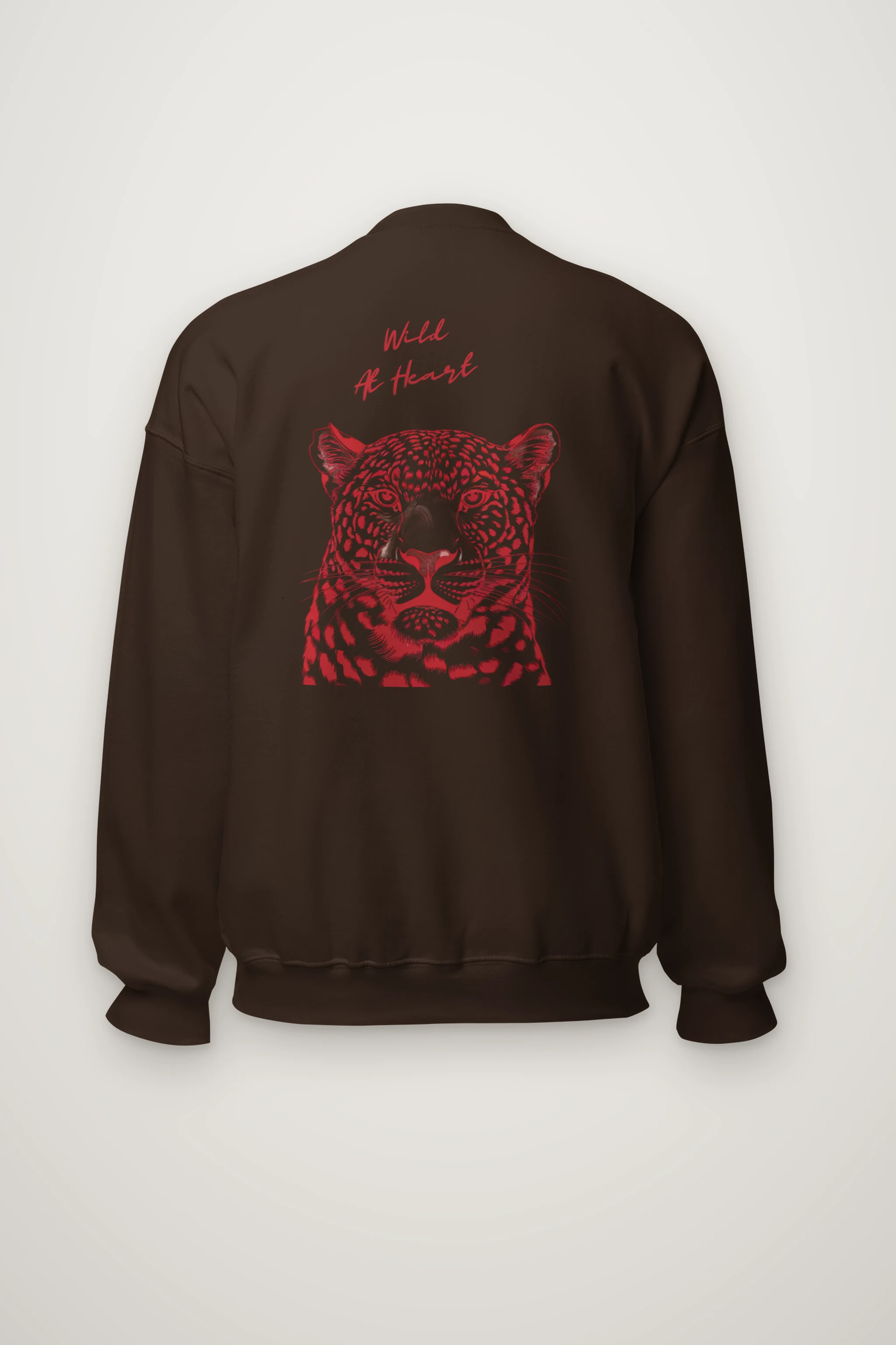 "Crimson Leopard Gaze" Heavy Blend Unisex Crewneck Sweatshirt