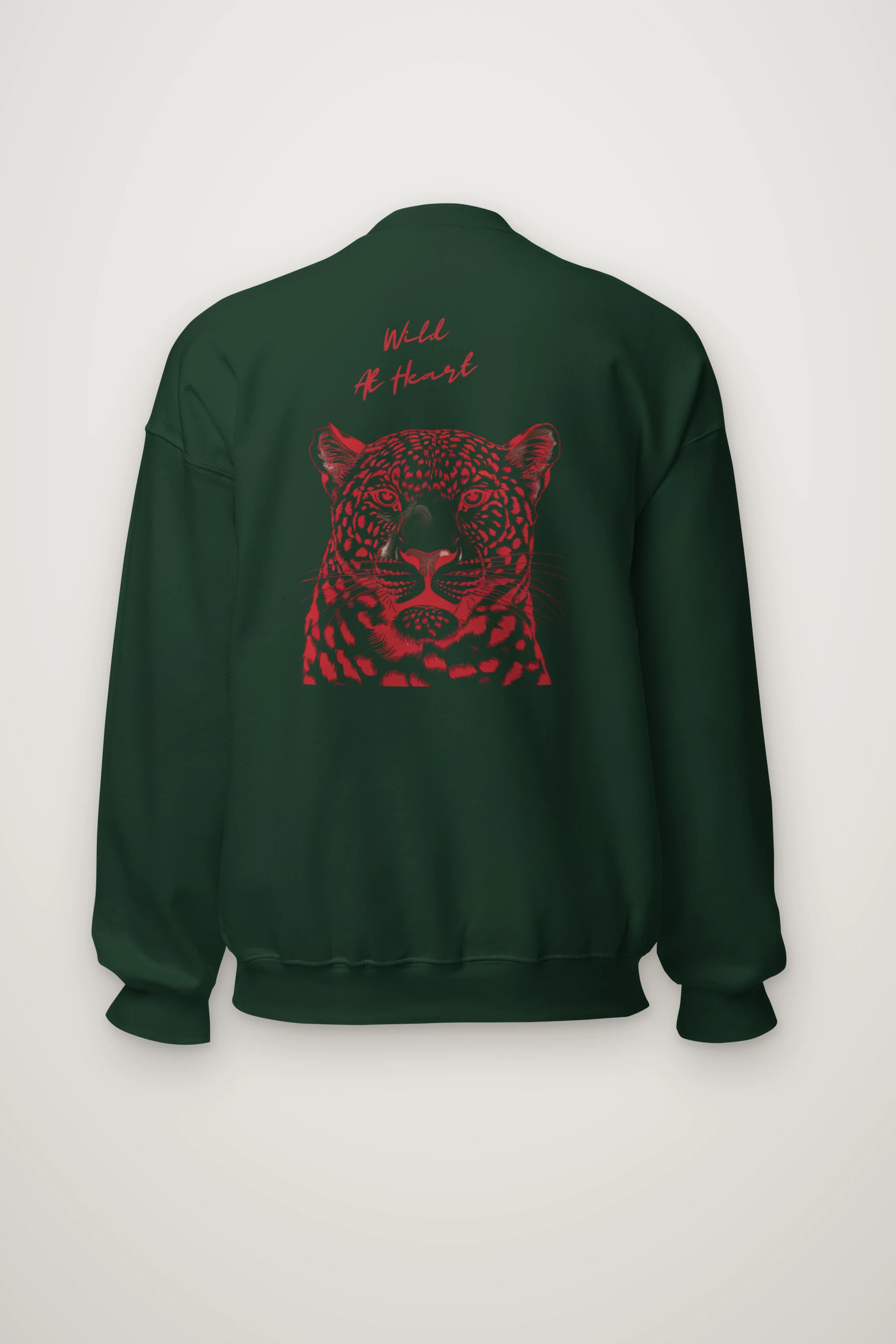 "Crimson Leopard Gaze" Heavy Blend Unisex Crewneck Sweatshirt