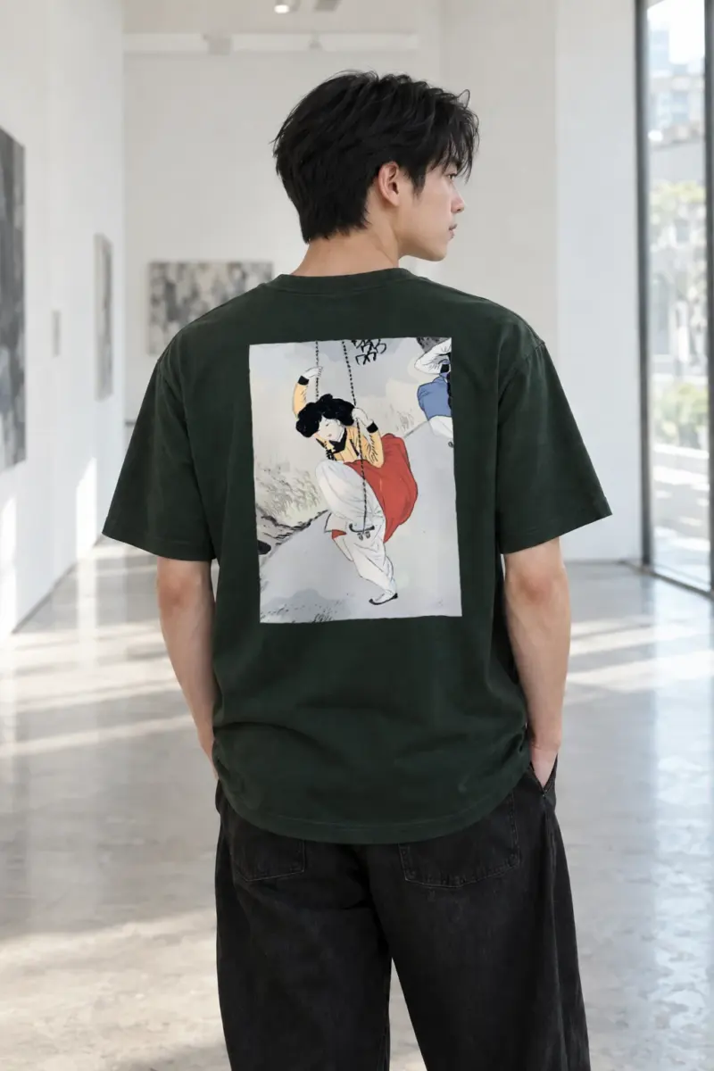 "Crimson Swing" Heavyweight Unisex Crewneck T-shirt | Gildan 5000