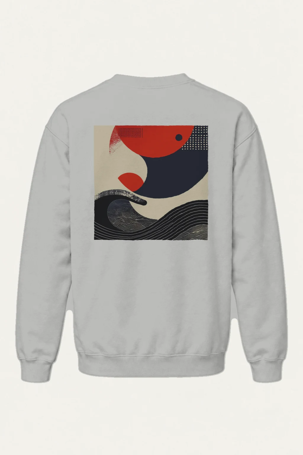 "Crimson Wave Geometry" Heavy Blend Unisex Crewneck Sweatshirt | Gildan 18000