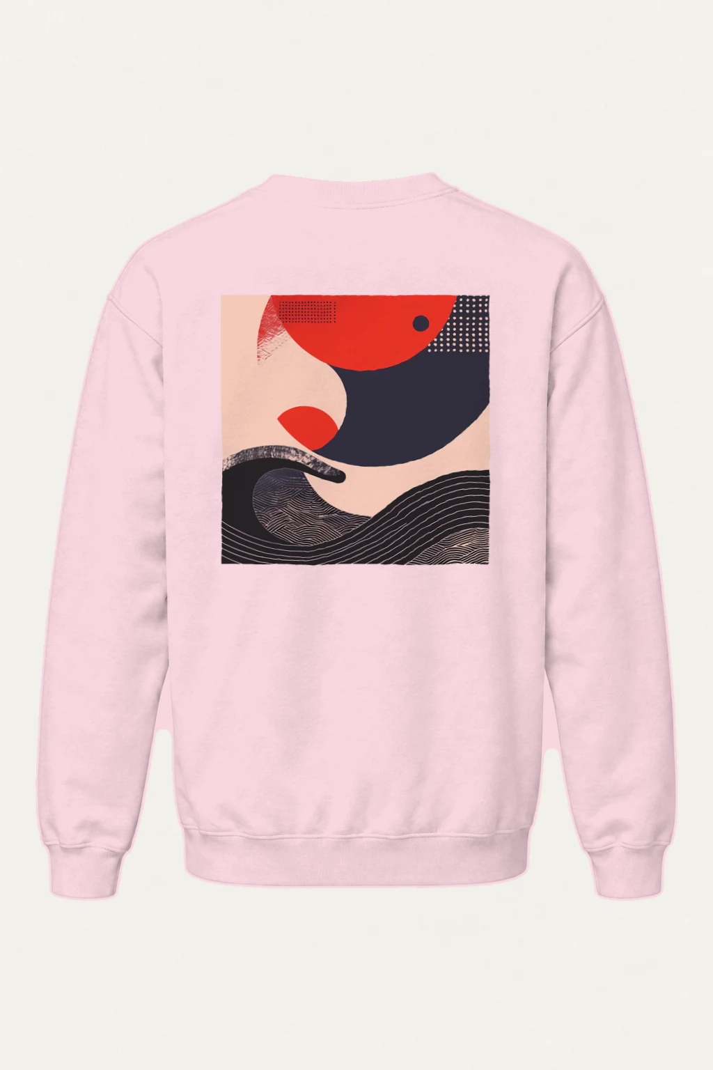"Crimson Wave Geometry" Heavy Blend Unisex Crewneck Sweatshirt | Gildan 18000