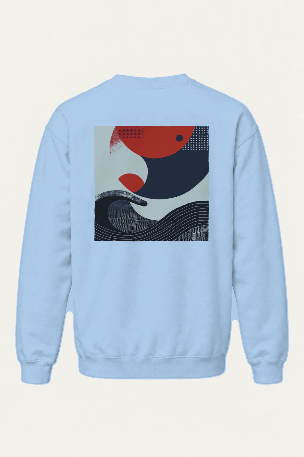 "Crimson Wave Geometry" Heavy Blend Unisex Crewneck Sweatshirt | Gildan 18000