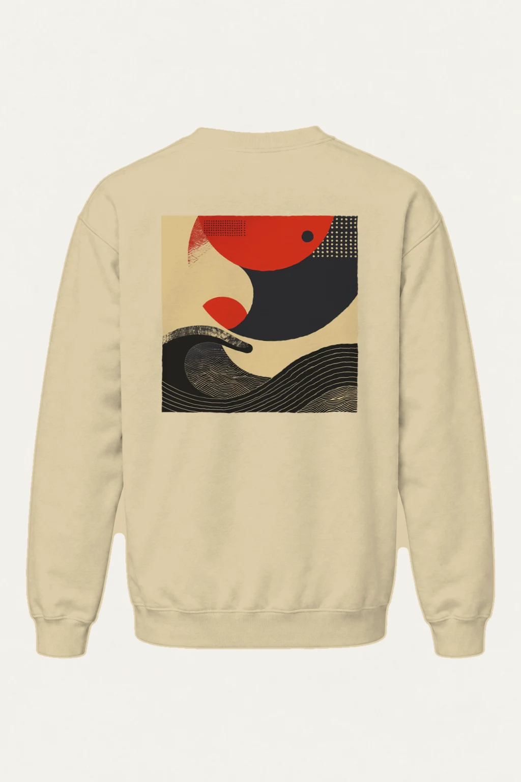 "Crimson Wave Geometry" Heavy Blend Unisex Crewneck Sweatshirt | Gildan 18000