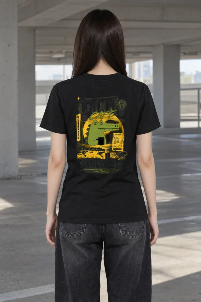 "Croco Cafe Global Edition" Heavyweight Unisex Crewneck T-shirt