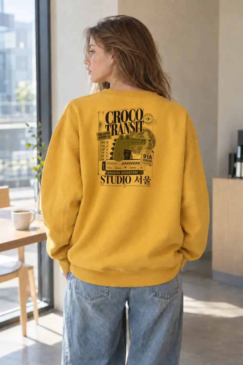 "Croco Global Route" Heavy Blend Unisex Crewneck Sweatshirt | Gildan 18000