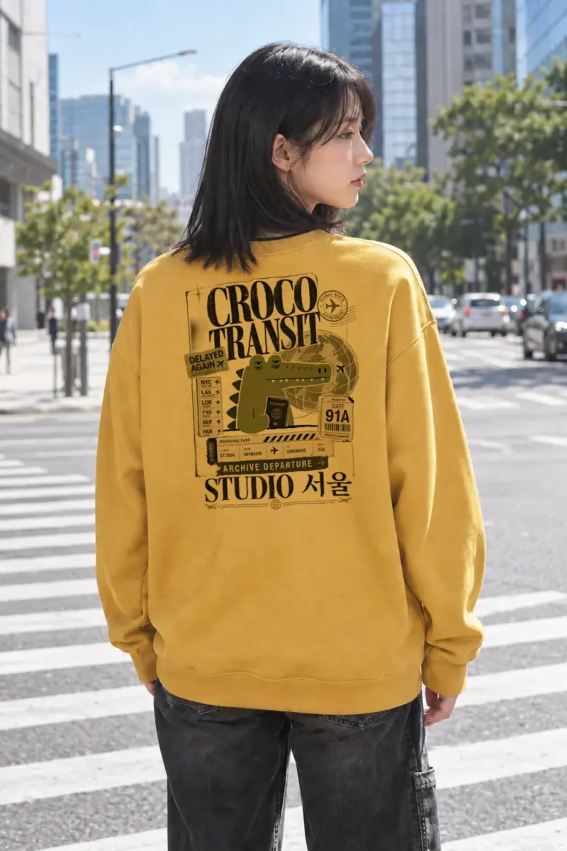 "Croco Global Route" Heavy Blend Unisex Crewneck Sweatshirt | Gildan 18000
