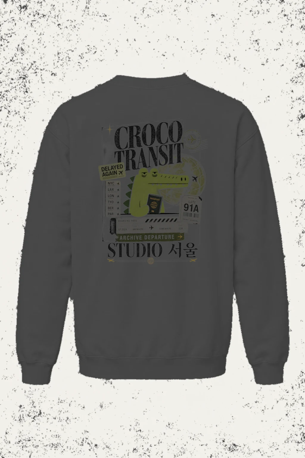 "Croco Global Route" Heavy Blend Unisex Crewneck Sweatshirt | Gildan 18000