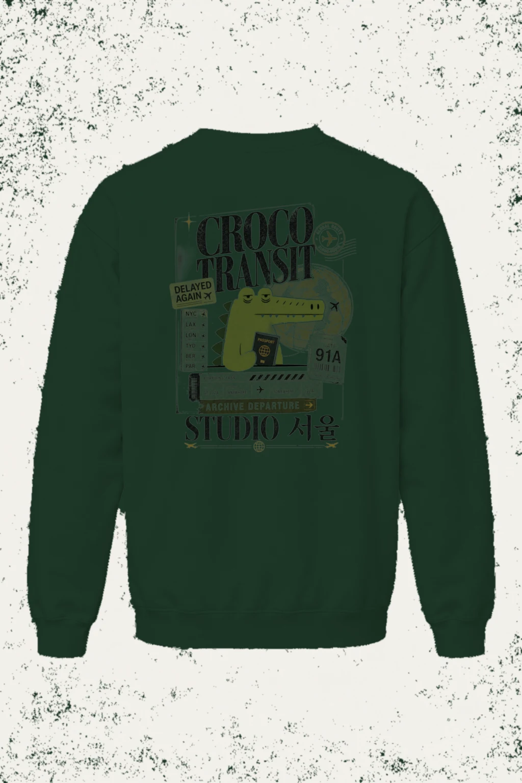 "Croco Global Route" Heavy Blend Unisex Crewneck Sweatshirt | Gildan 18000