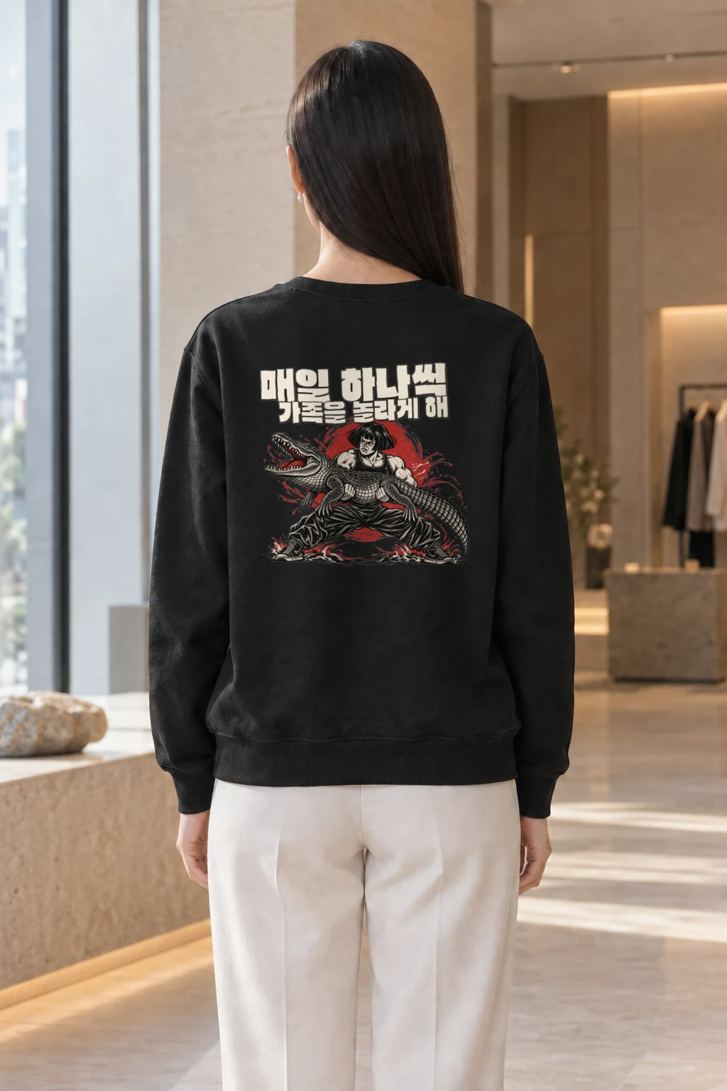 "Crocodile Grappler" Heavy Blend Unisex Crewneck Sweatshirt