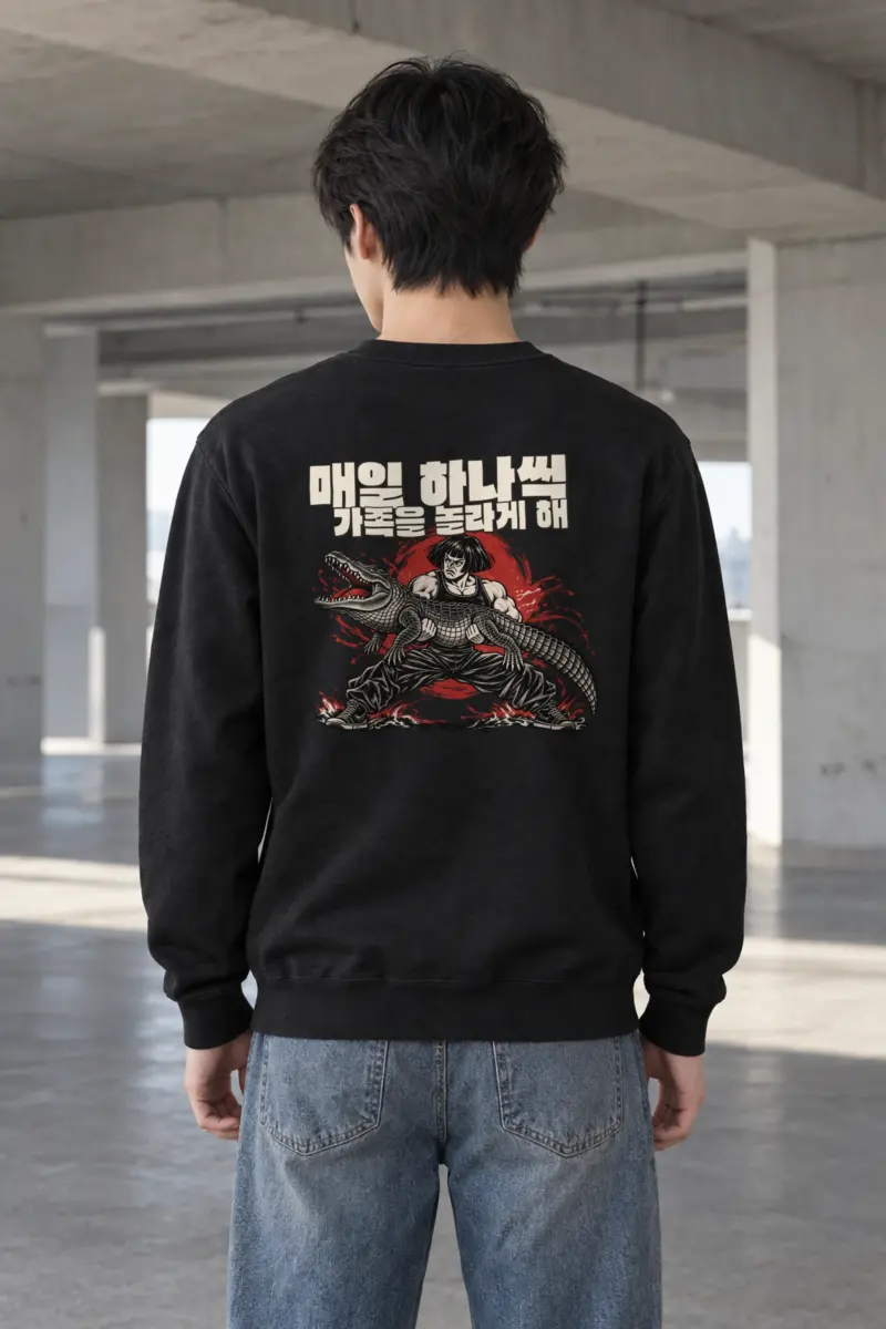 "Crocodile Grappler" Heavy Blend Unisex Crewneck Sweatshirt
