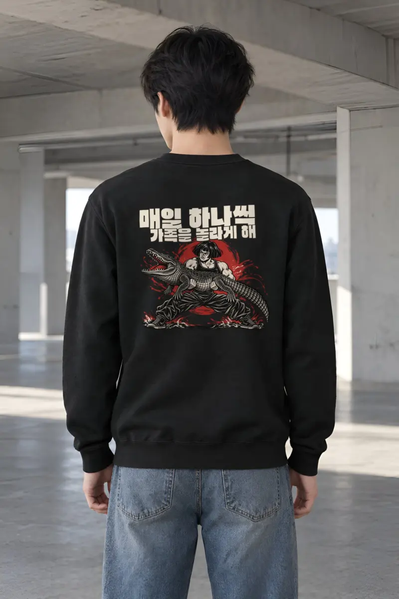 "Crocodile Grappler" Heavy Blend Unisex Crewneck Sweatshirt