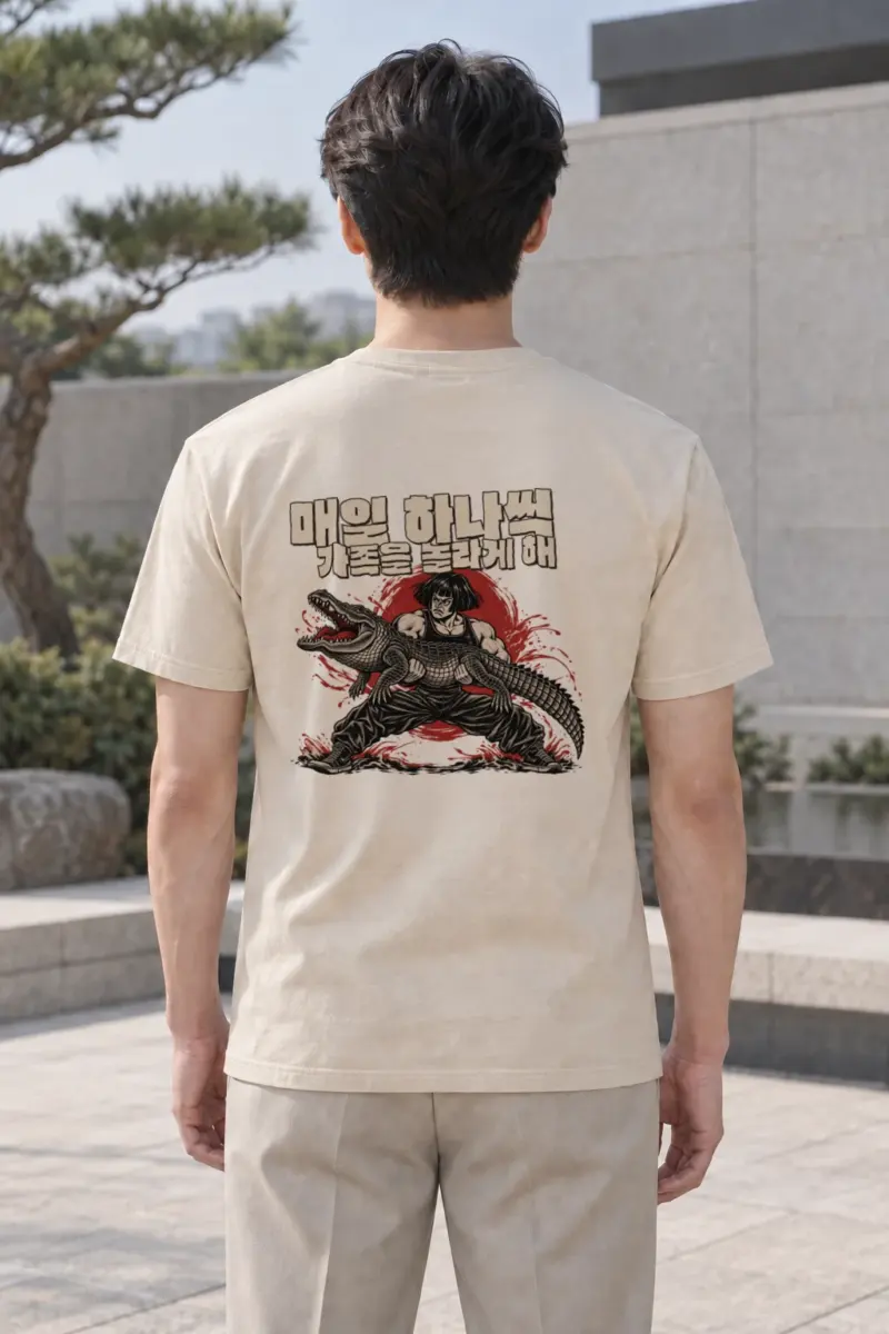 "Crocodile Scare" Heavyweight Unisex Crewneck T-shirt | Gildan 5000