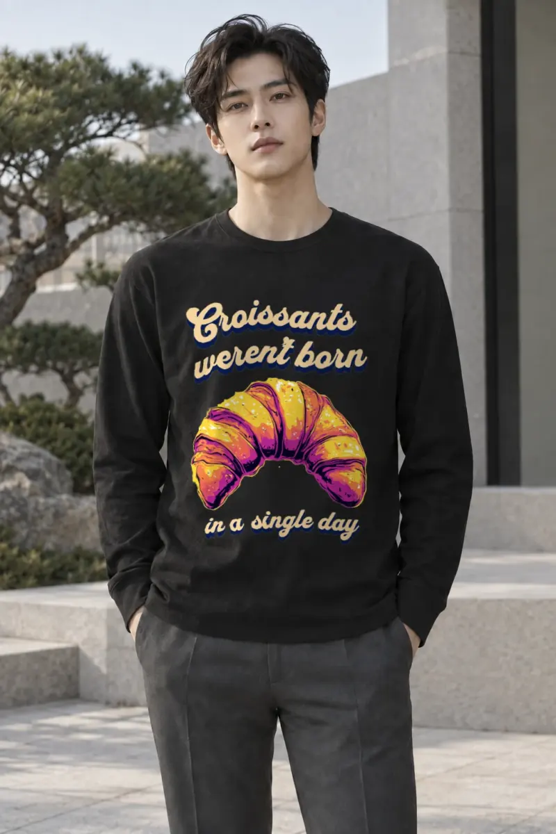 "Croissant Daydream" Unisex Longsleeve T-shirt | Gildan 2400