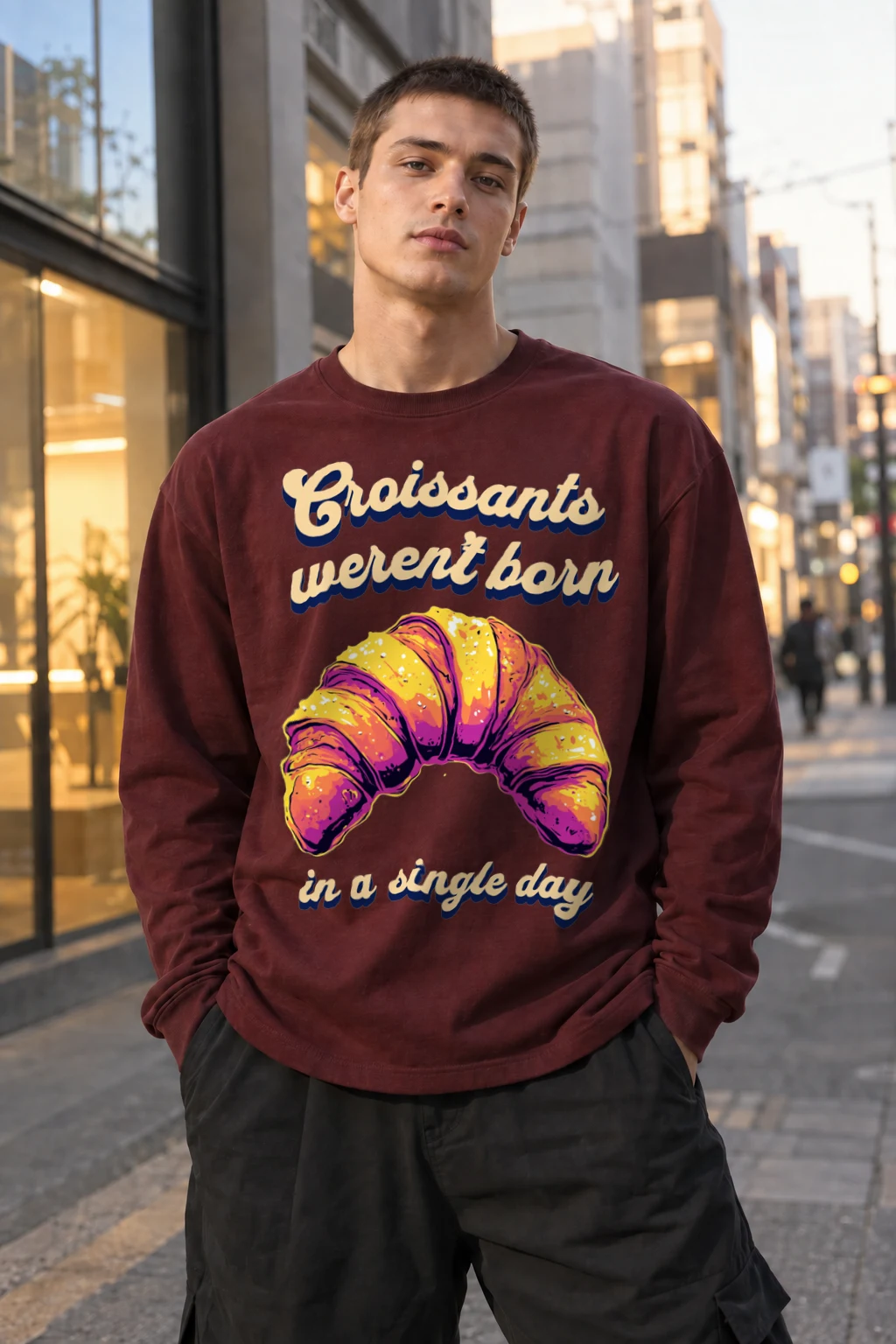 "Croissant Daydream" Unisex Longsleeve T-shirt | Gildan 2400