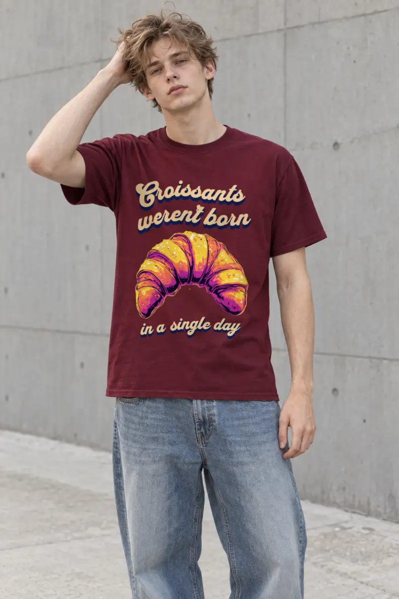 "Croissant Pop Art" Heavyweight Unisex Crewneck T-shirt