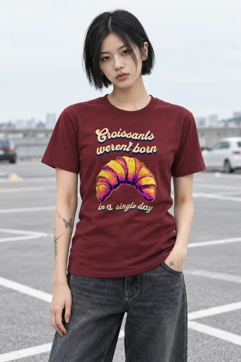 "Croissant Pop Art" Heavyweight Unisex Crewneck T-shirt