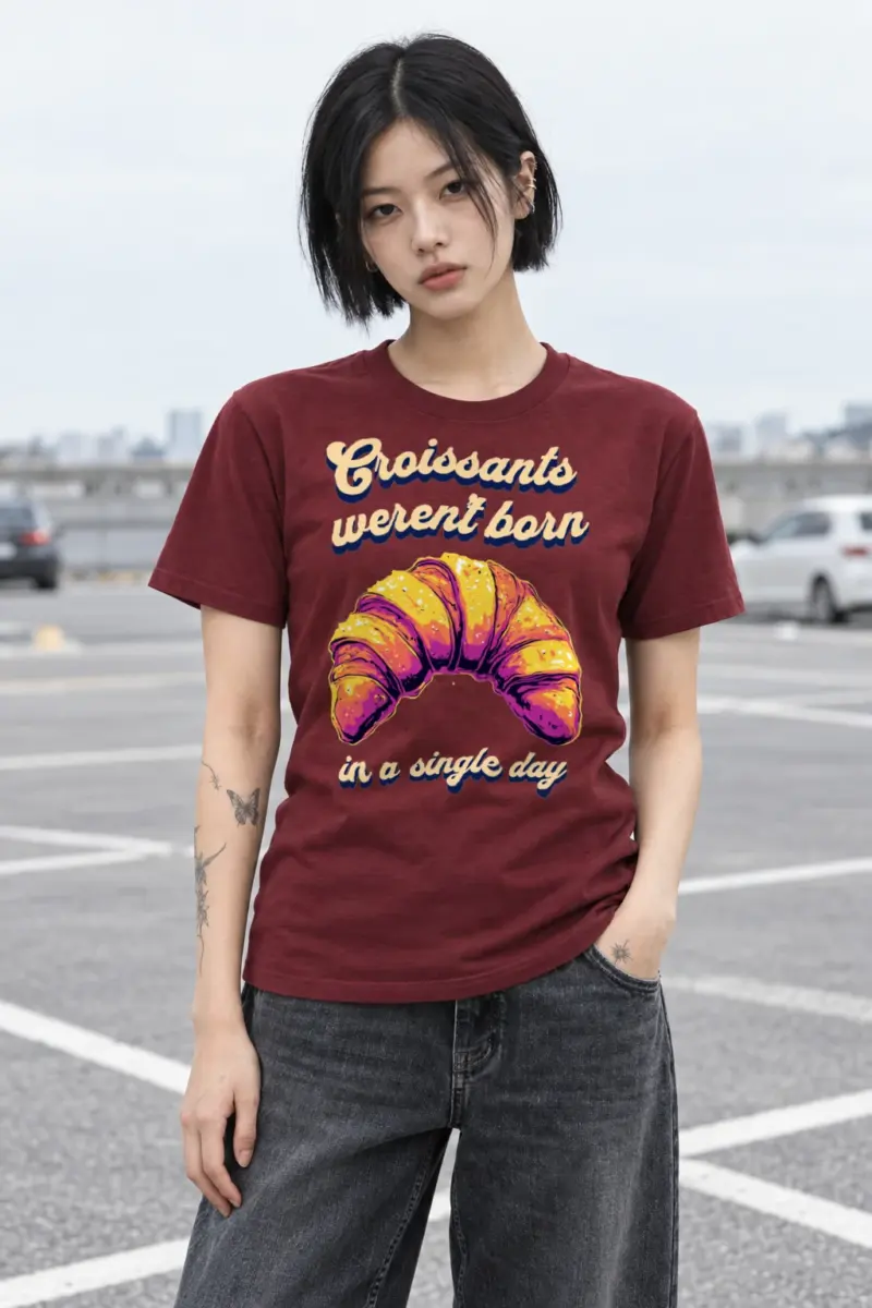 "Croissant Pop Art" Heavyweight Unisex Crewneck T-shirt
