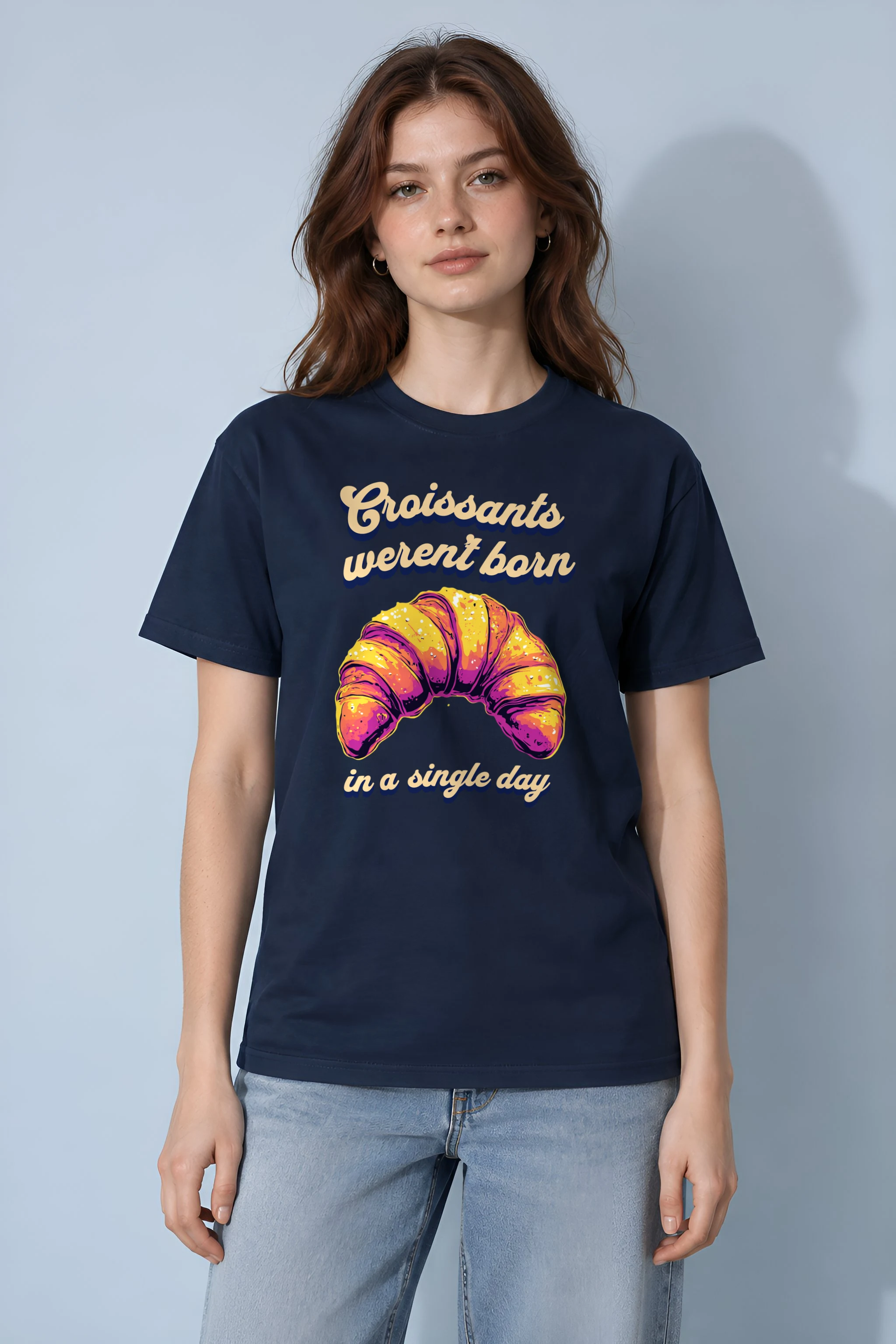 "Croissant Pop Art" Heavyweight Unisex Crewneck T-shirt