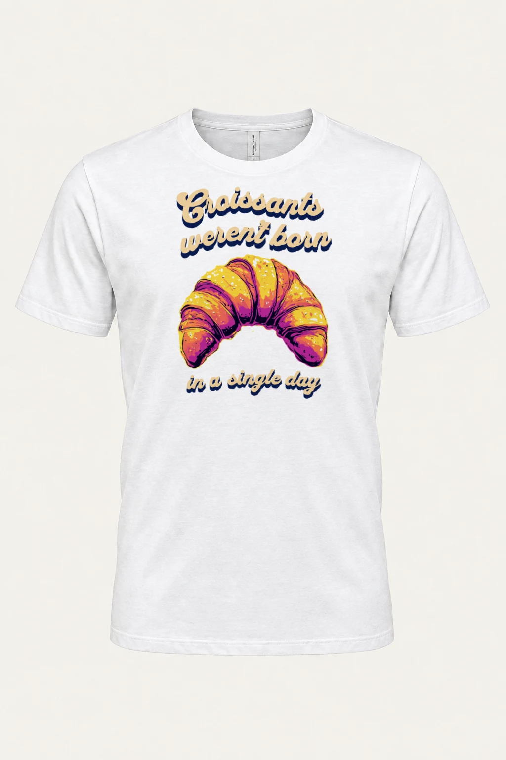 "Croissant Pop Art" Heavyweight Unisex Crewneck T-shirt | Gildan 5000