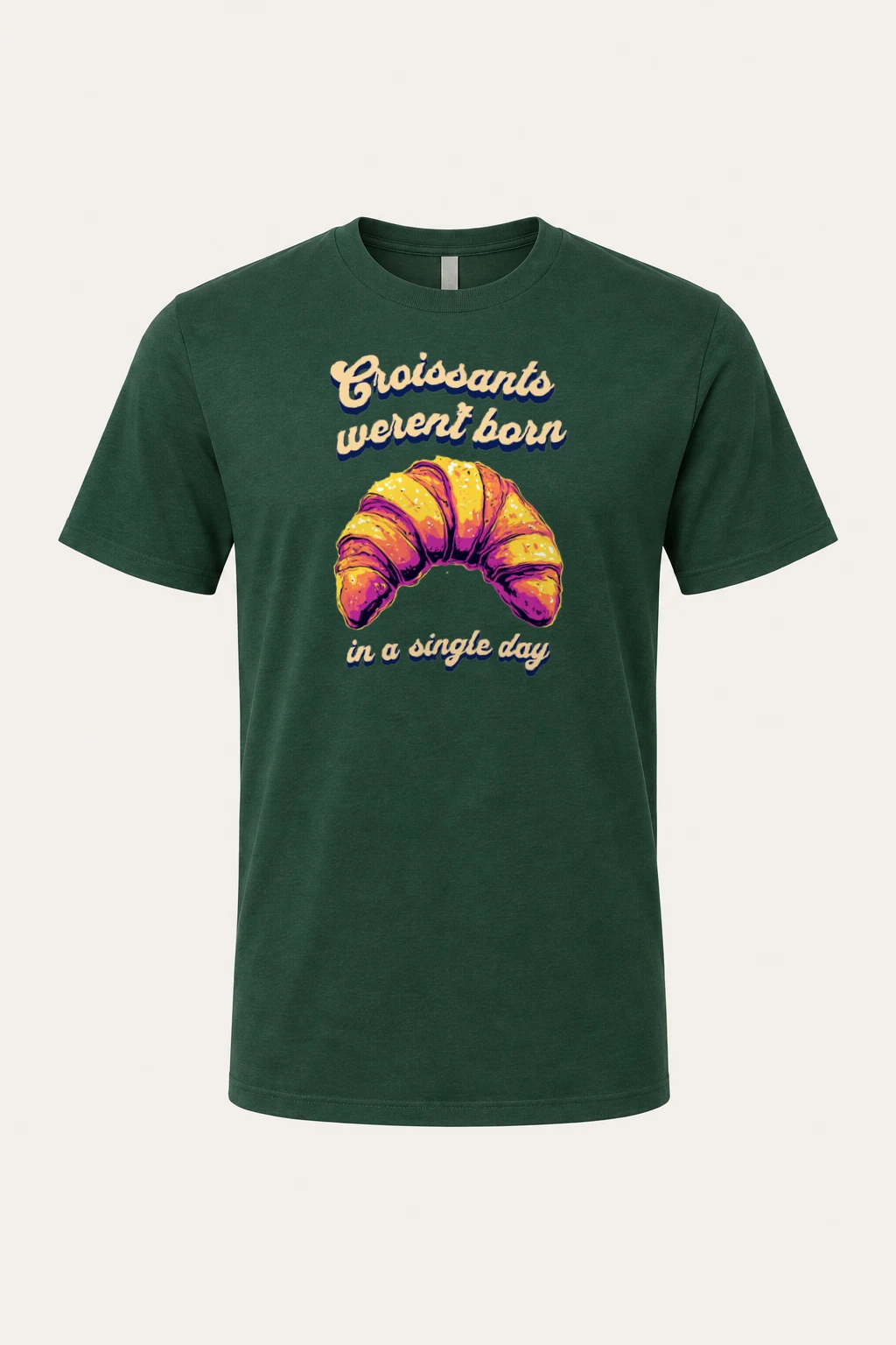 "Croissant Pop Art" Heavyweight Unisex Crewneck T-shirt | Gildan 5000