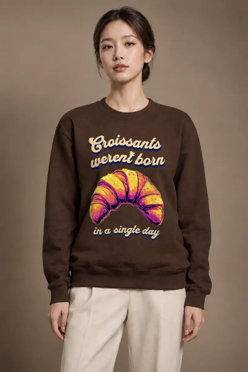 "Croissants Weren't Born" Heavy Blend Unisex Crewneck Sweatshirt | Gildan 18000