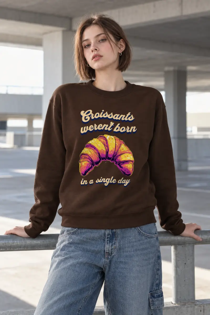 "Croissants Weren't Born" Heavy Blend Unisex Crewneck Sweatshirt