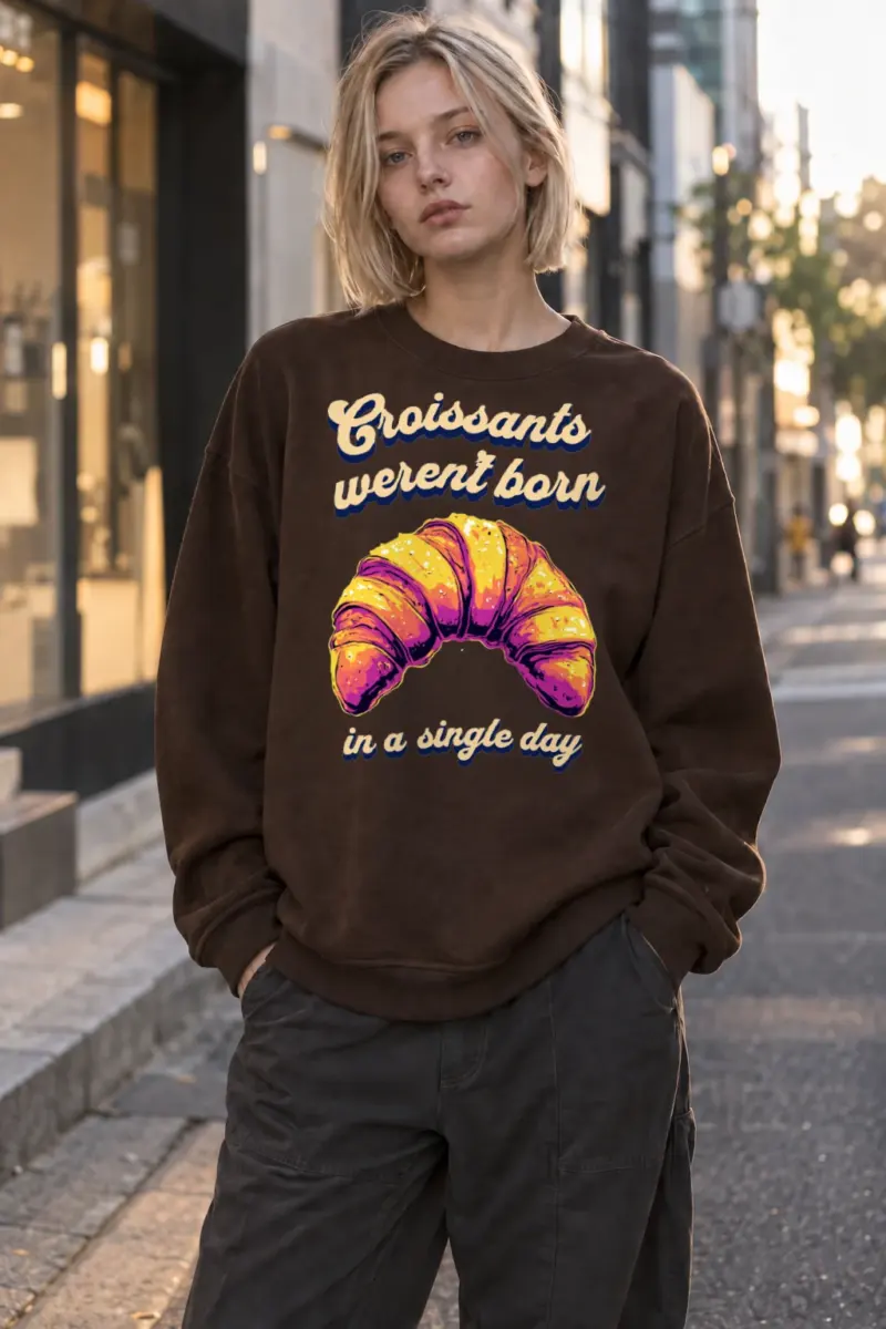 “Croissants Weren’t Born” Heavy Blend Unisex Crewneck Sweatshirt | Gildan 18000